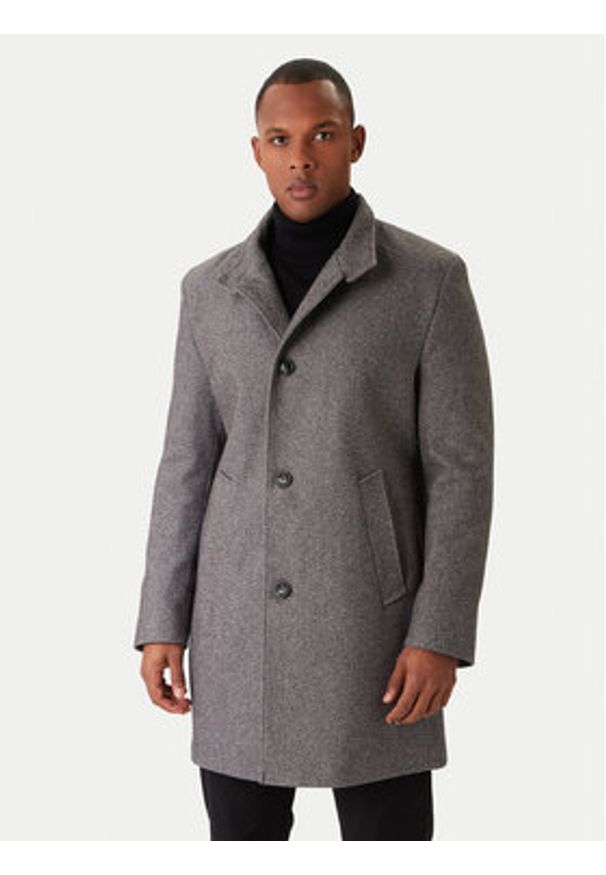 Bugatti Płaszcz przejściowy 821429-84204 D Szary Regular Fit. Kolor: szary. Materiał: syntetyk