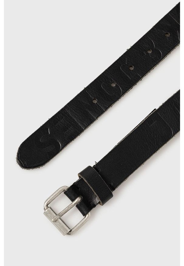 Jack & Jones Pasek skórzany męski kolor czarny. Kolor: czarny. Materiał: skóra