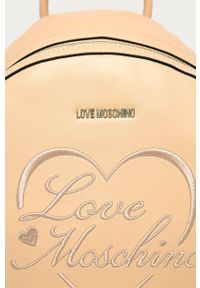 Love Moschino - Plecak. Kolor: beżowy. Wzór: aplikacja #5