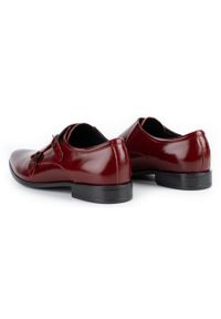 Lukas Skórzane buty wizytowe Monki 287LU bordo czerwone. Zapięcie: sznurówki. Kolor: czerwony. Materiał: skóra. Wzór: gładki, aplikacja. Obcas: na obcasie. Styl: wizytowy. Wysokość obcasa: średni #7