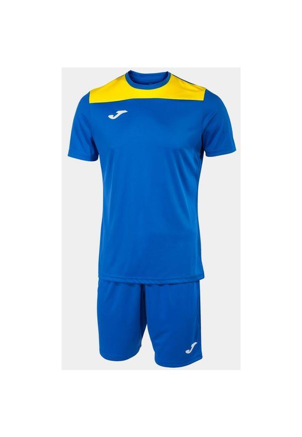 Zestaw Sportowy Joma Phoenix II Royal - Żółty - Oddychający i Lekki. Okazja: na uczelnię. Kolor: niebieski, żółty, wielokolorowy. Materiał: poliester, dresówka. Styl: sportowy