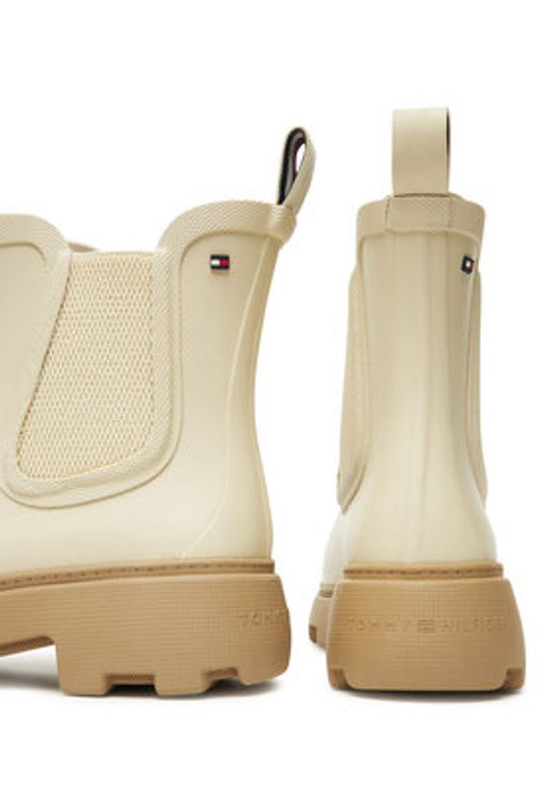 TOMMY HILFIGER - Tommy Hilfiger Kalosze Rubber Flag Cleated FW0FW08637 Beżowy. Kolor: beżowy. Materiał: guma
