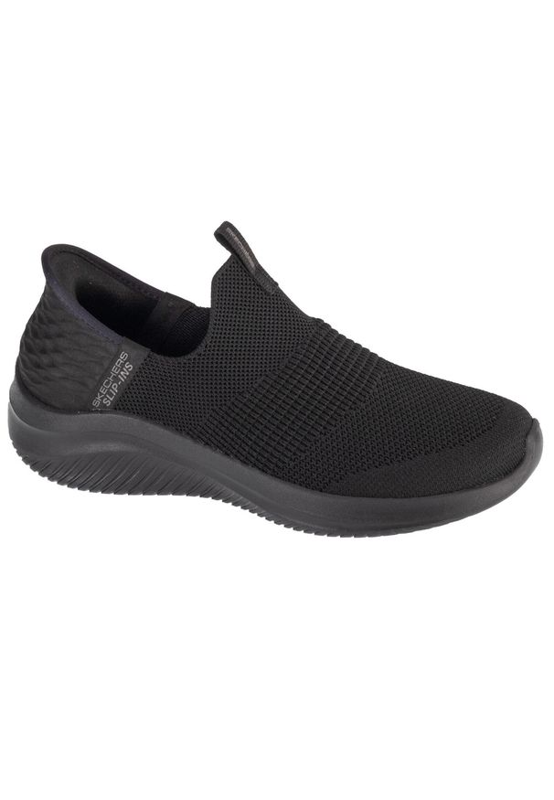 skechers - Buty sportowe Sneakersy damskie, Slip-Ins: Ultra Flex 3.0 - Cozy Streak. Kolor: czarny. Materiał: tkanina. Sport: turystyka piesza