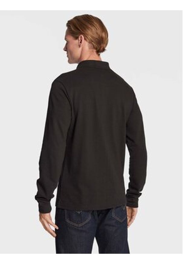 Brave Soul Polo MLT-412WASHINGTN Czarny Slim Fit. Typ kołnierza: polo. Kolor: czarny. Materiał: bawełna, syntetyk