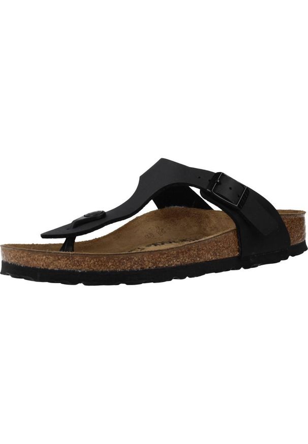 Japonki damskie Birkenstock Gizeh. Kolor: czarny. Materiał: materiał, skóra, syntetyk