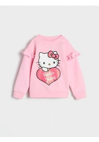 Sinsay - Bluza Hello Kitty - begonia. Długość rękawa: długi rękaw. Długość: długie. Wzór: motyw z bajki