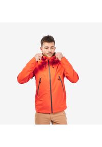 quechua - Kurtka turystyczna męska Quechua MH500 wodoodporna. Kolor: czerwony, wielokolorowy, pomarańczowy. Materiał: materiał, elastan. Sport: wspinaczka