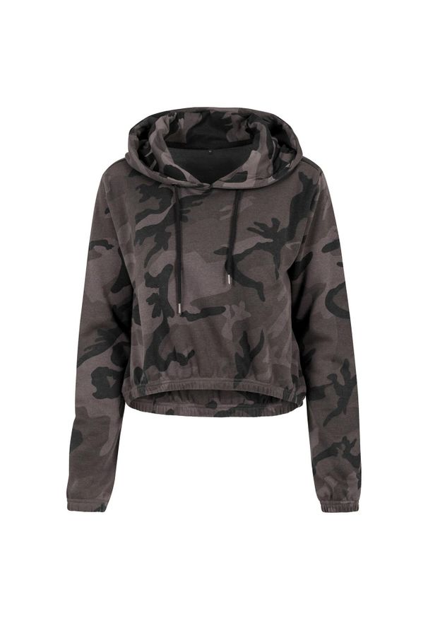 BUILD YOUR BRAND - Damska Bluza Z Kapturem Camo. Typ kołnierza: kaptur. Kolor: zielony, wielokolorowy, brązowy