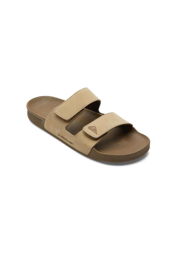 Klapki męskie Quiksilver Rivi Leather Double Adjust. Kolor: beżowy