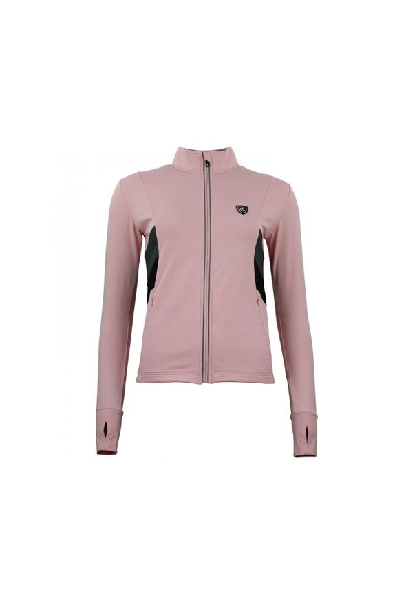 PEAK MOUNTAIN - Damska koszulka typu 1st skin z zamkiem błyskawicznym Peak Mountain. Kolor: różowy. Sport: turystyka piesza