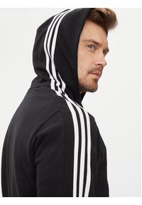 Adidas - adidas Bluza Essentials French Terry 3-Stripes Full-Zip Hoodie IC0433 Czarny Regular Fit. Kolor: czarny. Materiał: bawełna