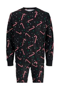 Jack & Jones Piżama Tristan 12285375 Czarny Loose Fit. Kolor: czarny. Materiał: syntetyk