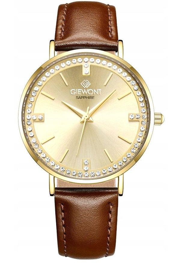 Zegarek Giewont Zegarek Damski Giewont Sapphire Złoty GW5390-A3. Kolor: złoty