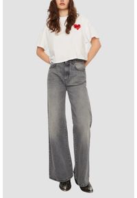 Karl Lagerfeld - KARL LAGERFELD Biały damski top Hearts Cropped, Rozmiar S. Kolor: biały. Materiał: bawełna. Wzór: aplikacja, haft #5