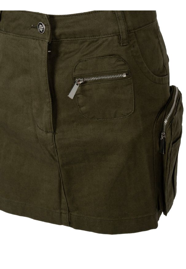 John Richmond Spódniczka | ZPA24015MG S8 | Kobieta | Wojskowa Zieleń. Okazja: na co dzień. Materiał: bawełna. Wzór: moro, aplikacja. Styl: militarny