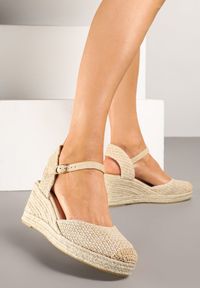 Born2be - Ciemnobeżowe Sandały w Stylu Espadryli na Plecionym Koturnie Reflara. Okazja: na co dzień. Kolor: beżowy. Obcas: na koturnie. Styl: klasyczny, casual, boho, elegancki #6