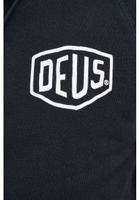 Deus Ex Machina bluza bawełniana męska kolor czarny z kapturem z nadrukiem. Typ kołnierza: kaptur. Kolor: czarny. Materiał: bawełna. Długość rękawa: raglanowy rękaw. Wzór: nadruk