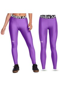 Legginsy treningowe damskie Under Armour sportowe na siłownię. Kolor: fioletowy. Sport: fitness #1