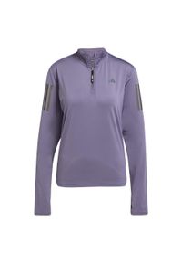 Adidas - Kurtka Own the Run Half-Zip. Kolor: fioletowy. Materiał: materiał. Sport: bieganie