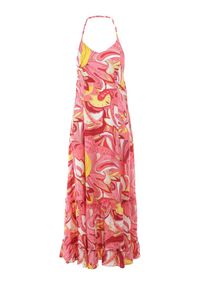 Born2be - Różowa Sukienka Hyriope. Kolor: różowy. Materiał: wiskoza. Długość rękawa: bez rękawów. Wzór: nadruk. Sezon: lato. Długość: maxi #2