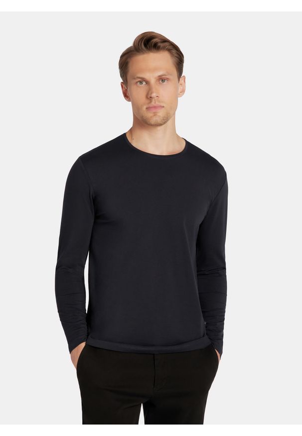 Pako Lorente - PAKO LORENTE – Longsleeve męski w kolorze granatowym. Kolor: biały, niebieski. Materiał: bawełna, elastan. Długość rękawa: długi rękaw. Długość: długie