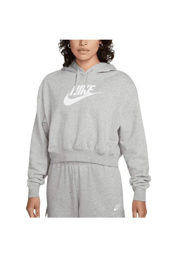 Nike - Bluza z Kapturem Oversized Crop Club Fleece Rozmiar XS Żółty - DQ5850-063. Typ kołnierza: kaptur. Kolor: żółty. Materiał: dzianina