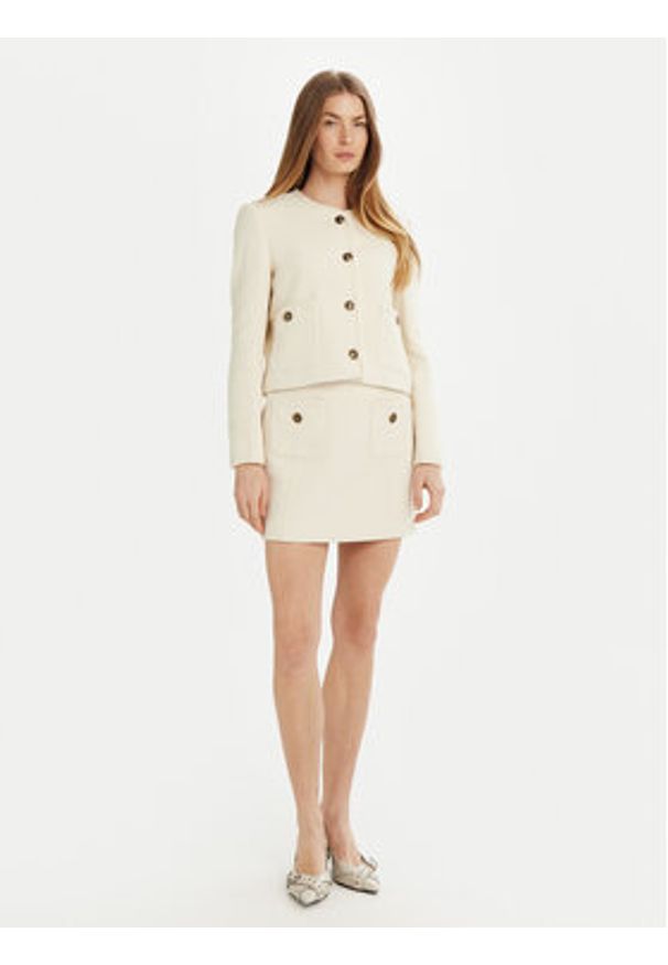 Marella Spódnica mini Dancing 2513101044 Biały Regular Fit. Kolor: biały. Materiał: bawełna, syntetyk