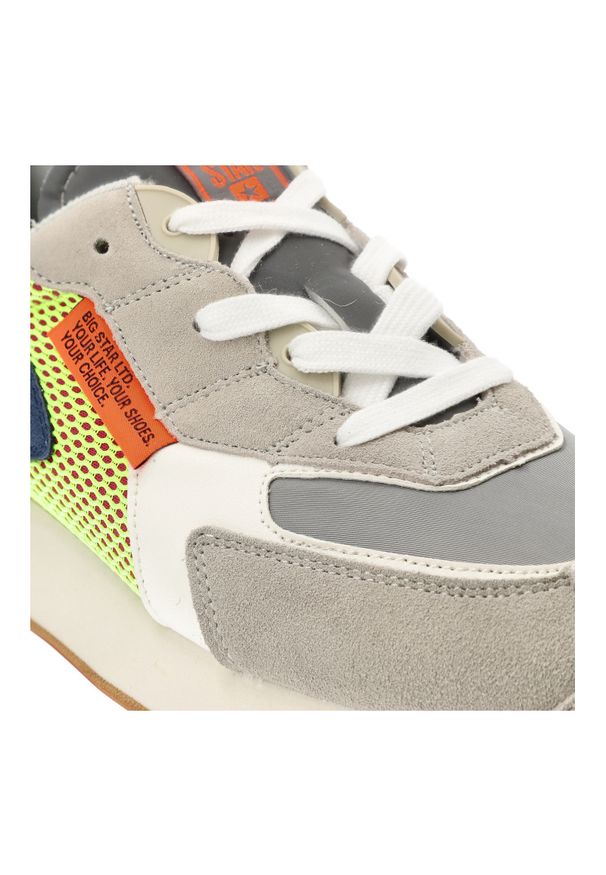 Big-Star - Szare Sneakersy Big Star Modne Obuwie Męskie. Kolor: szary. Materiał: materiał. Sezon: lato