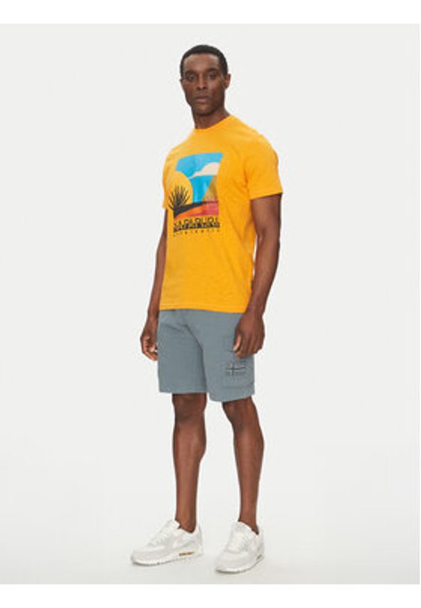 Napapijri Szorty materiałowe N-Horton NP0A4HOS Niebieski Regular Fit. Kolor: niebieski. Materiał: bawełna