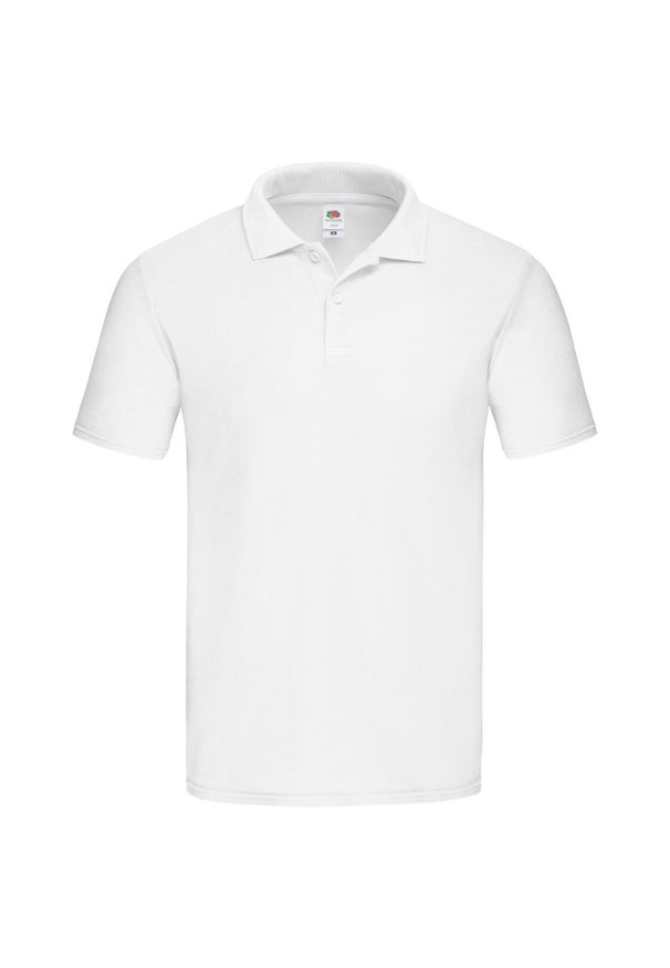 FRUIT OF THE LOOM - Męska Koszulka Polo Original Plain. Typ kołnierza: polo. Kolor: biały