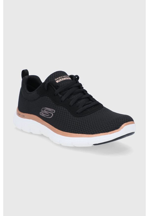 skechers - Skechers - Buty. Nosek buta: okrągły. Zapięcie: sznurówki. Kolor: czarny. Obcas: na obcasie. Wysokość obcasa: niski