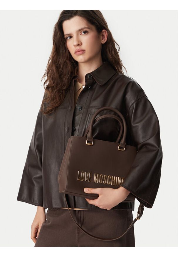 Love Moschino - LOVE MOSCHINO Torebka JC4022PP1PKD0300 Brązowy. Kolor: brązowy. Materiał: skórzane