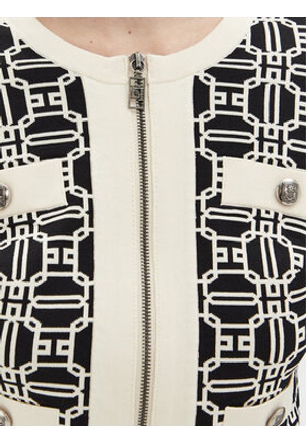 Elisabetta Franchi Kardigan MK-32B-47E2-V340 Czarny Regular Fit. Kolor: czarny. Materiał: syntetyk, wiskoza