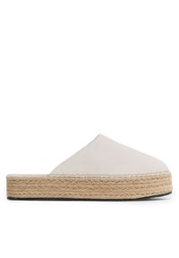 Calvin Klein Jeans Espadryle Flatform Rope Mule Su Con YW0YW00986 Biały. Kolor: biały. Materiał: zamsz, skóra