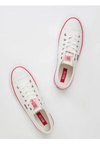 Big-Star - Trampki męskie niskie białe JJ174600 101. Okazja: na co dzień, do pracy. Zapięcie: sznurówki. Kolor: biały. Materiał: jeans, żakard. Szerokość cholewki: normalna. Styl: casual, sportowy #9