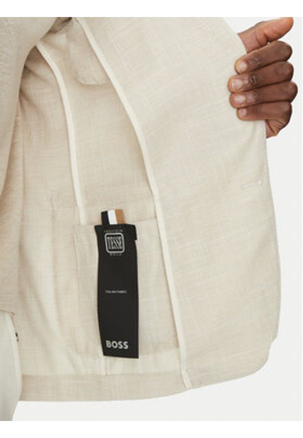 BOSS Marynarka C-Hanry-252 50540742 Écru Slim Fit. Materiał: bawełna