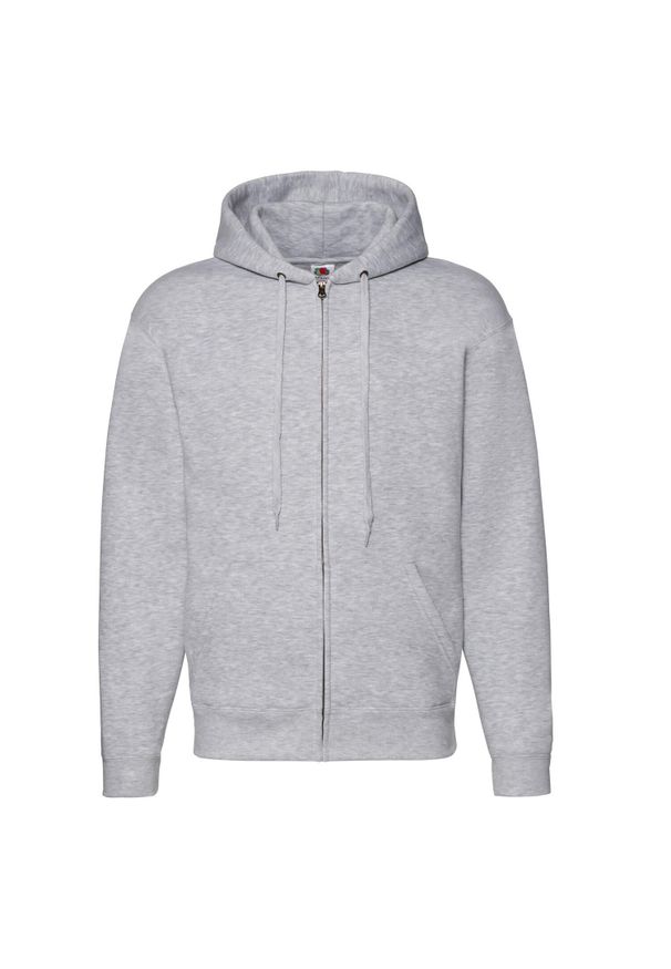 FRUIT OF THE LOOM - Bluza Męska Premium Z Pełnym Zamkiem Błyskawicznym. Kolor: szary
