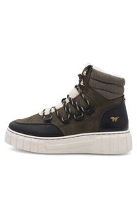 Mustang Sneakersy 1446-601 Khaki. Kolor: brązowy. Materiał: skóra