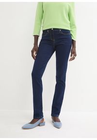 bonprix - Dżinsy o kroju slim fit, mid waist, z dużą zawartością stretchu. Kolor: niebieski #1
