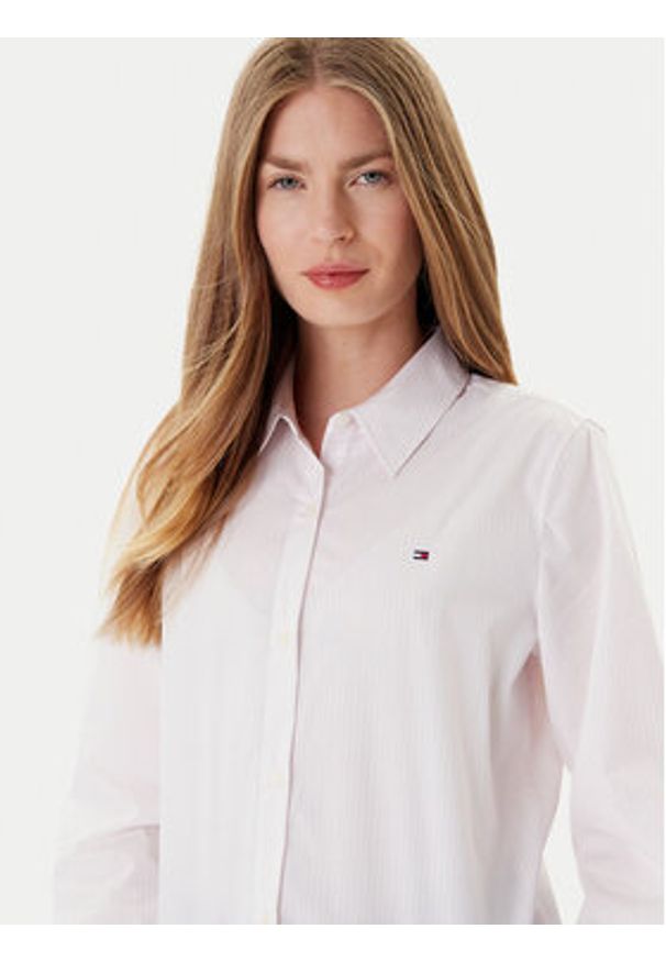 TOMMY HILFIGER - Tommy Hilfiger Koszula Ess WW0WW47169 Różowy Regular Fit. Kolor: różowy. Materiał: bawełna