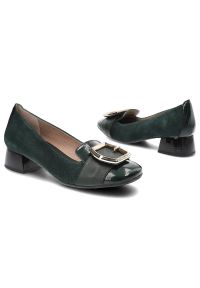 Zielone Czółenka Hispanitas Damskie Eleganckie Obuwie. Zapięcie: klamry. Kolor: zielony. Materiał: zamsz. Styl: elegancki #5