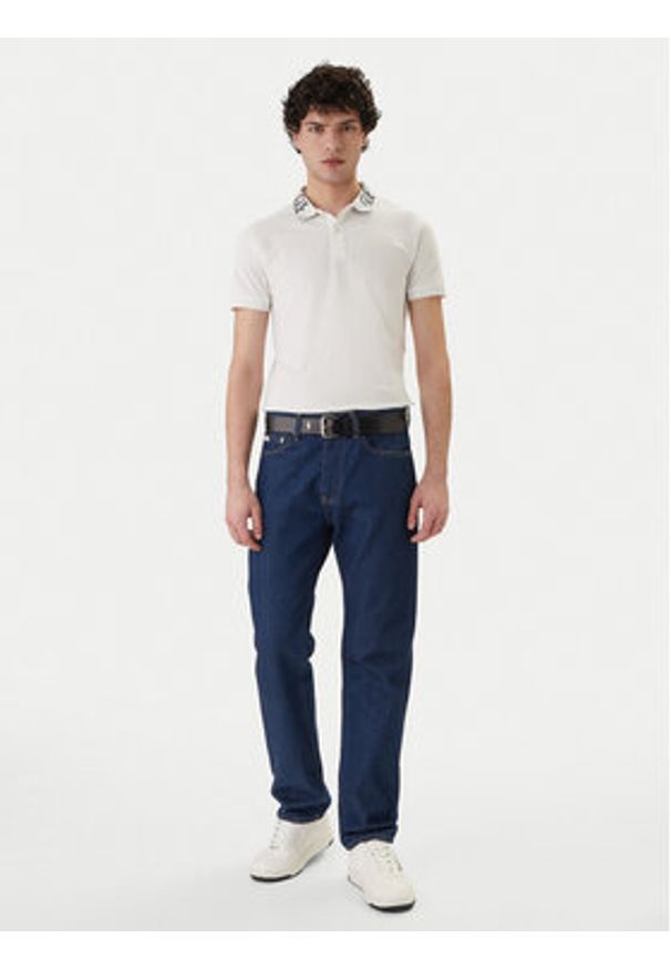 Guess Polo M6GP66 K3070 Biały Slim Fit. Typ kołnierza: polo. Kolor: biały. Materiał: bawełna