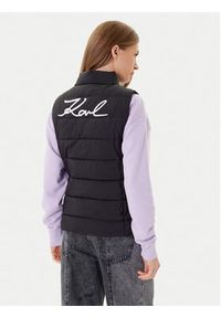Karl Lagerfeld - KARL LAGERFELD Bezrękawnik A1W15048 Czarny Regular Fit. Typ kołnierza: dekolt w karo. Kolor: czarny. Materiał: syntetyk. Długość rękawa: bez rękawów #5