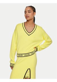 Liu Jo Sport Sweter TF4049 MS59L Żółty Relaxed Fit. Kolor: żółty. Materiał: syntetyk. Styl: sportowy #1