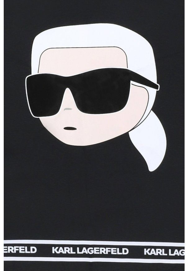 Karl Lagerfeld - KARL LAGERFELD Czarny damski parasol Ikon SM. Kolor: czarny. Materiał: materiał