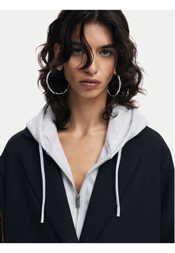 Desigual Płaszcz wełniany Cracovia 24WWEWBA Czarny Regular Fit. Kolor: czarny. Materiał: syntetyk