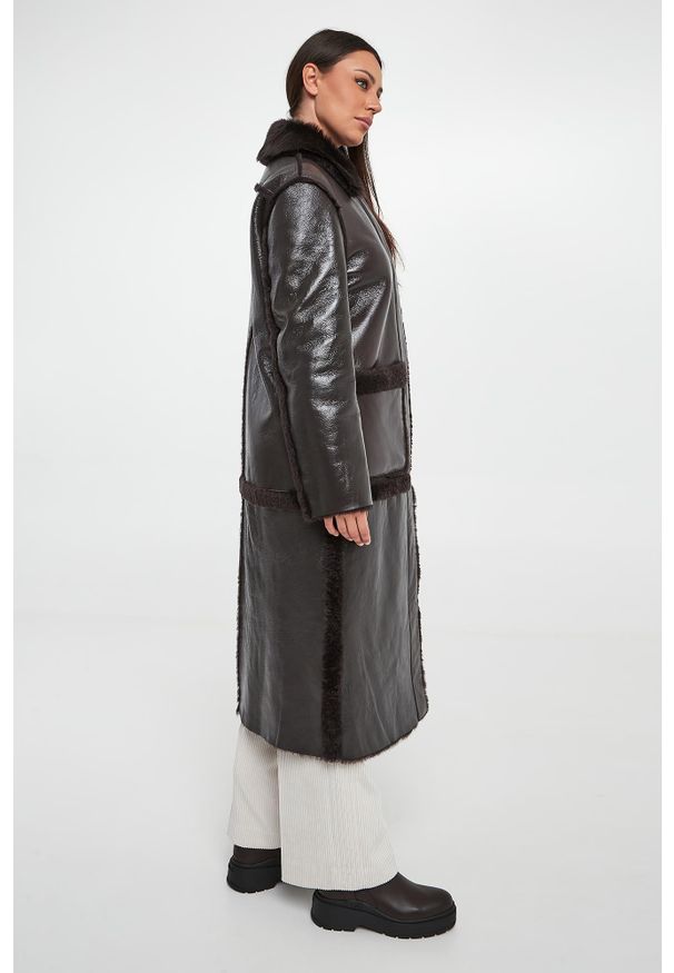 Płaszcz damski skórzany dwustronny DIEGO M. Materiał: skóra
