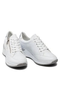 Rieker Sneakersy N4322-80 Biały. Kolor: biały. Materiał: skóra #5