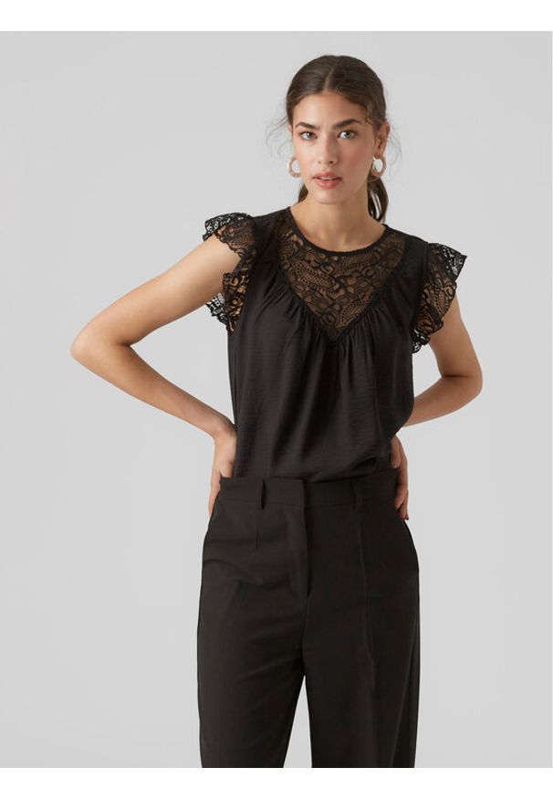 Vero Moda Bluzka 10295688 Czarny Regular Fit. Kolor: czarny. Materiał: wiskoza
