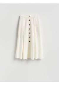 Reserved - Spódnica z wiskozą - biały. Kolor: biały. Materiał: wiskoza #1